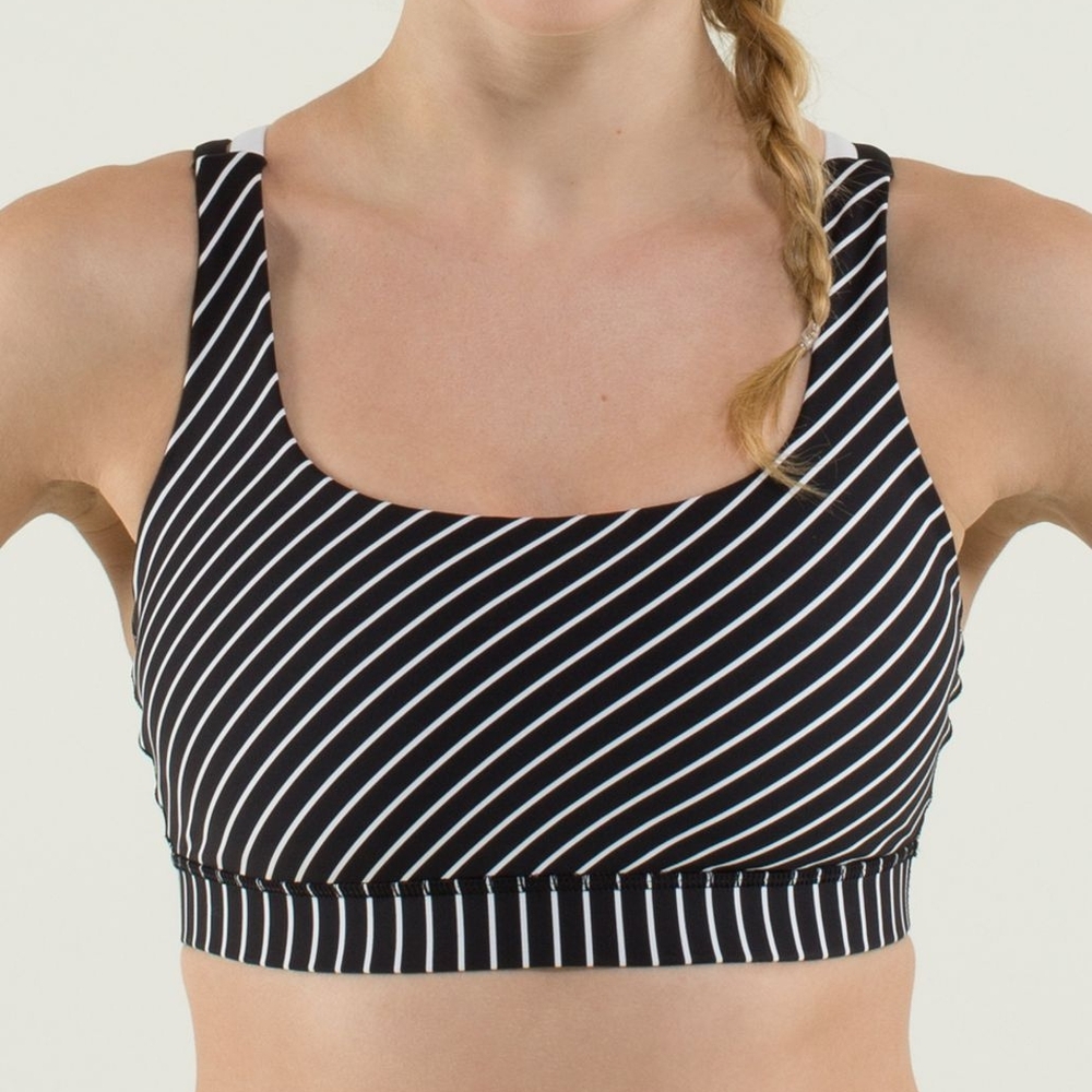 Lululemon Energy Bra Parallel Stripe Black White / Black